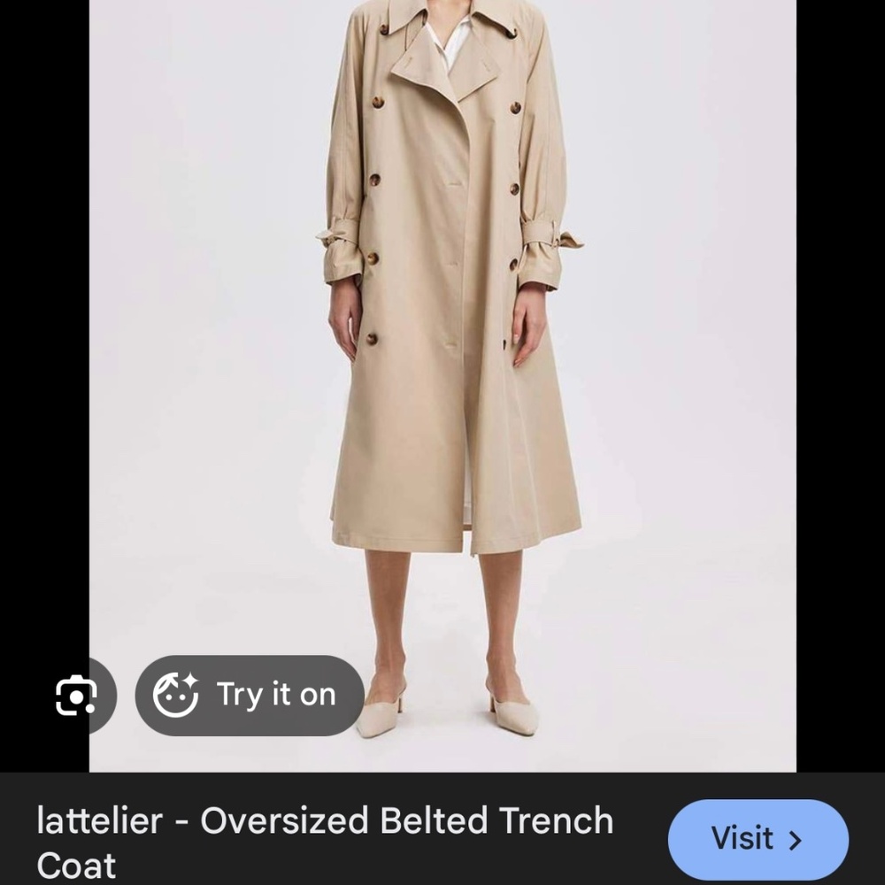 Lattelier Oversized Belted Trench Coat Camel Color - Picture 5 of 5